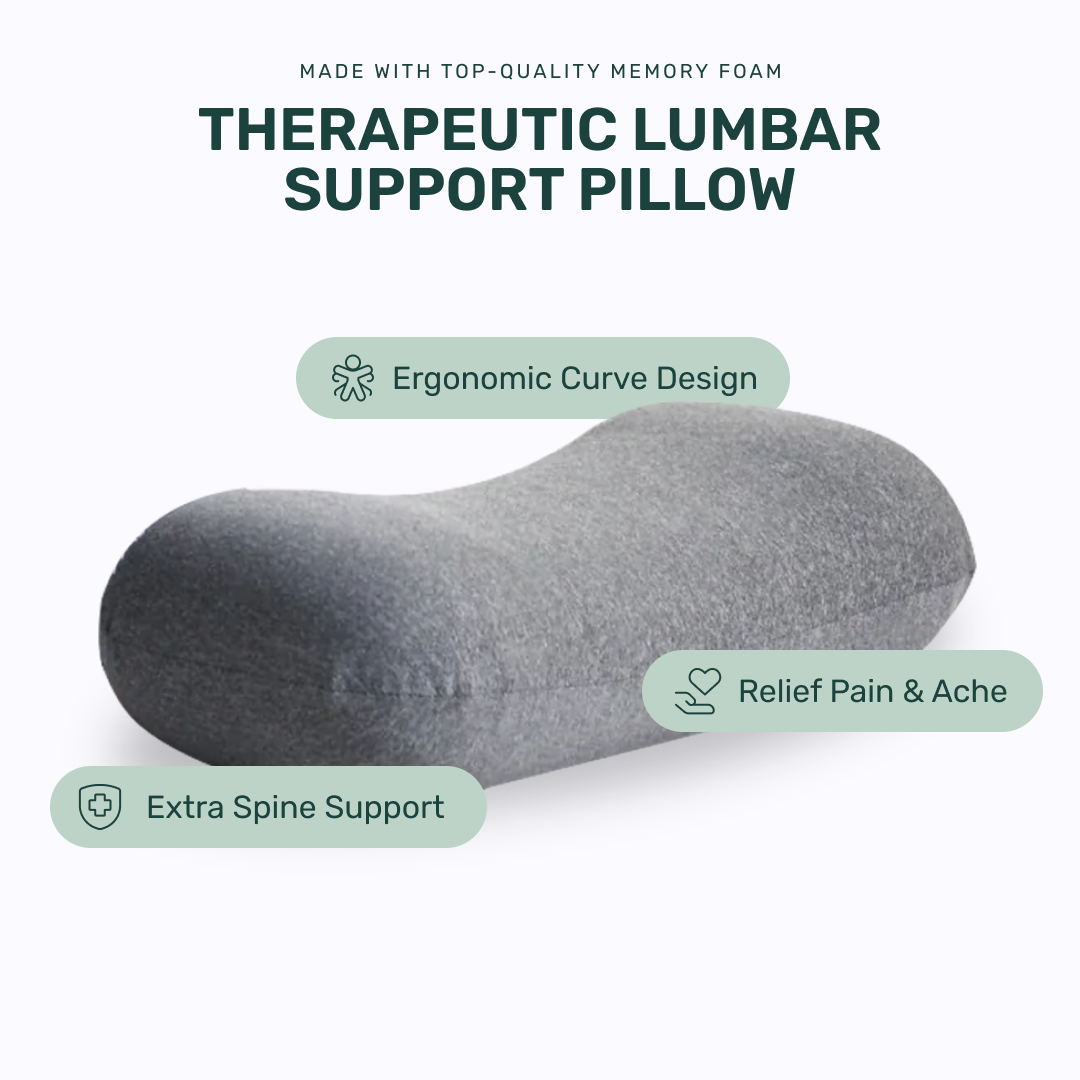 Lumbar Support Back Rest Pillow - Grey