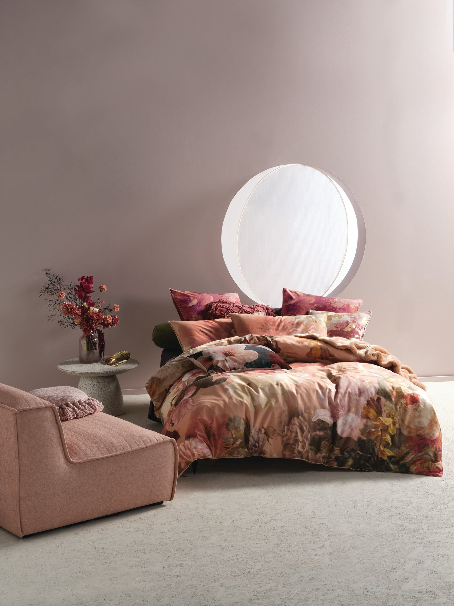 Floriane Terracotta Cotton Quilt Cover
