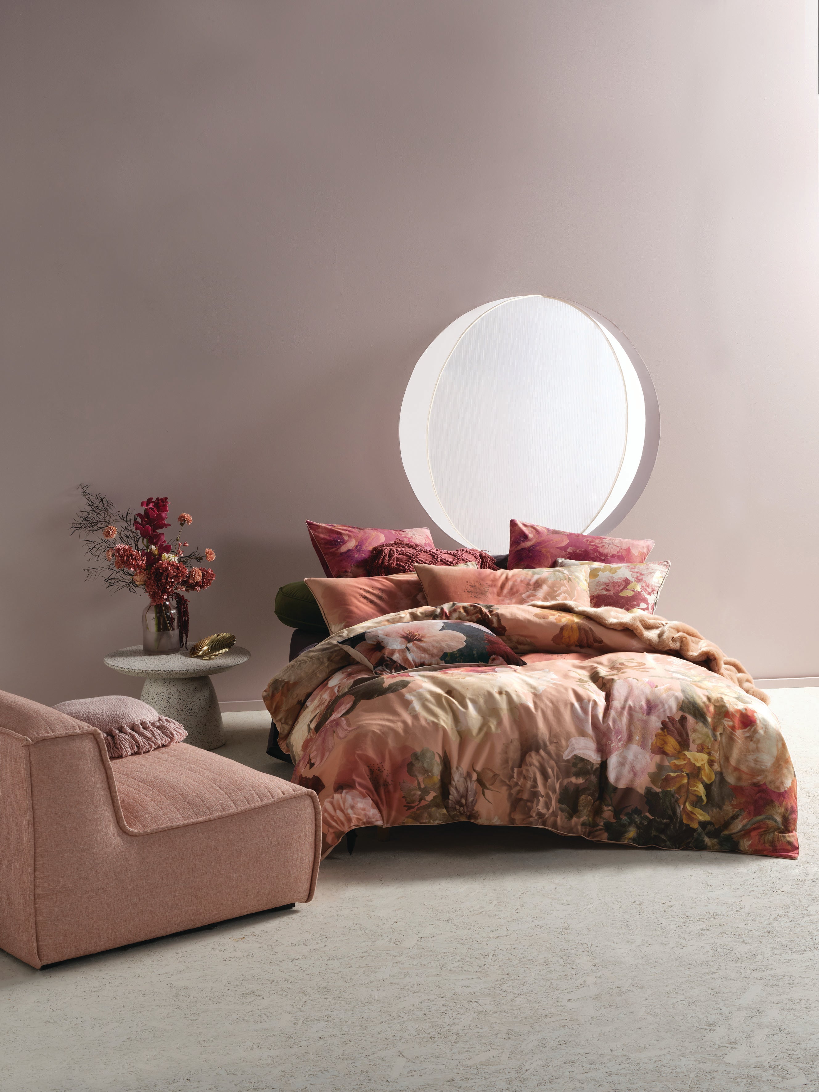 Floriane Terracotta Cotton Quilt Cover