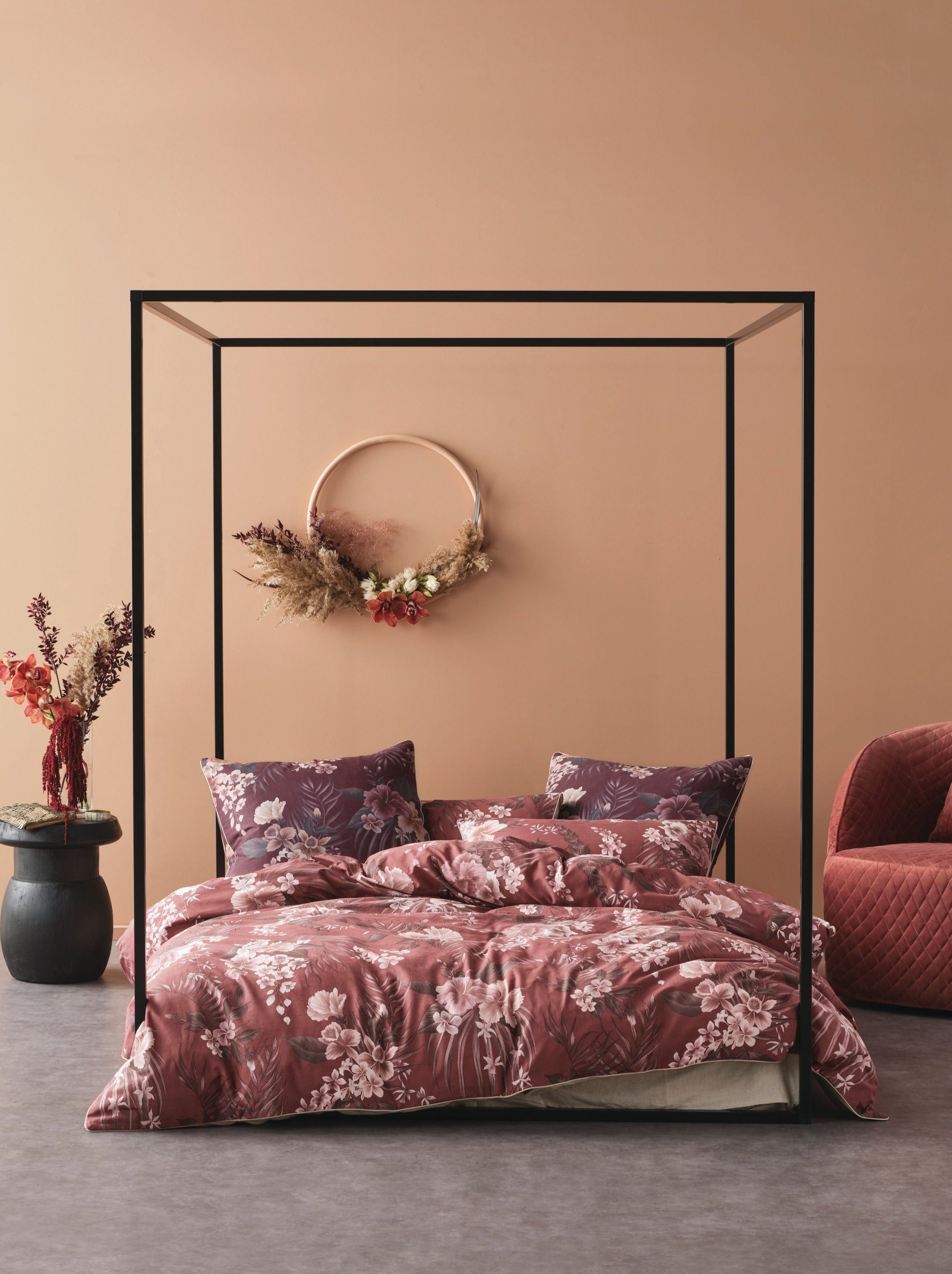 Taira Rhubarb Cotton Quilt Cover