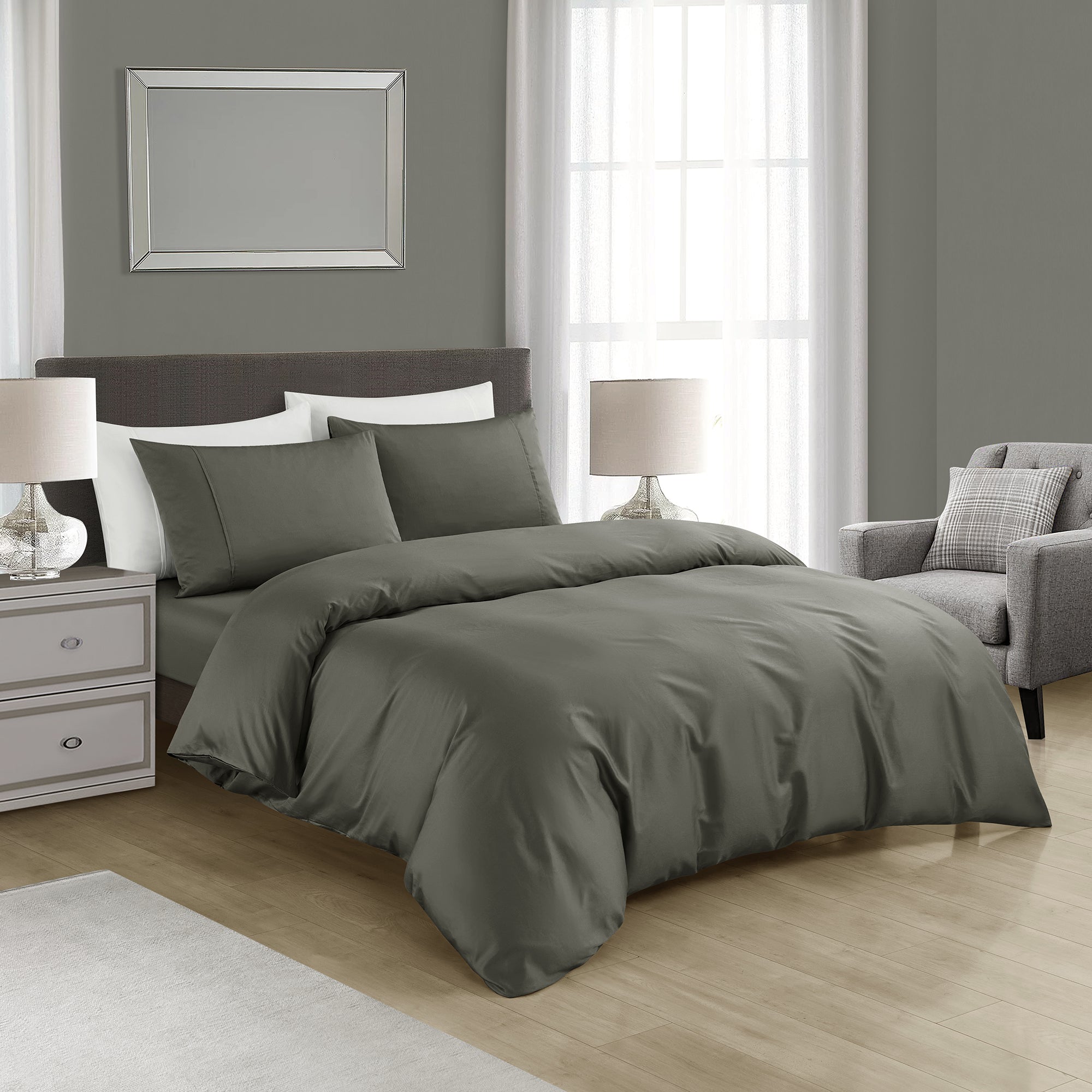 Pima Cotton Sheet Charcoal