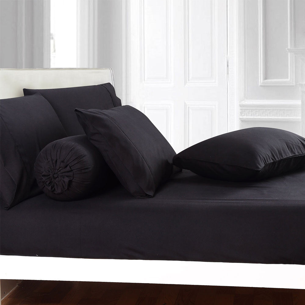 Microfine Black Fitted Sheet