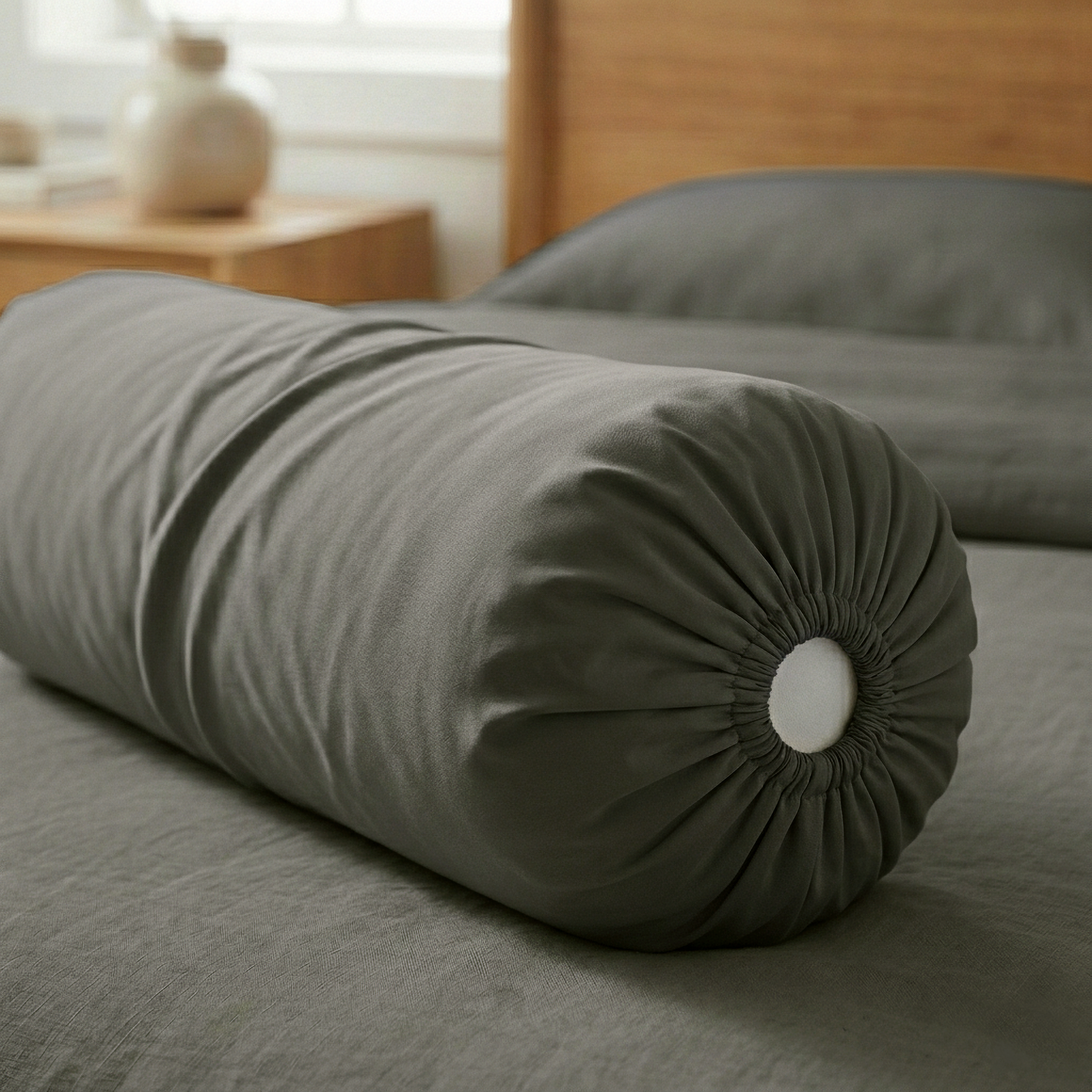 Charcoal Pima Cotton Bolster Case