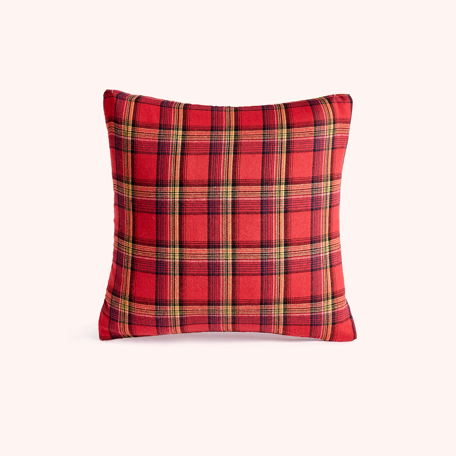 Red Plaided Cushion - Square