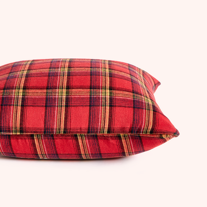 Red Plaided Cushion - Square