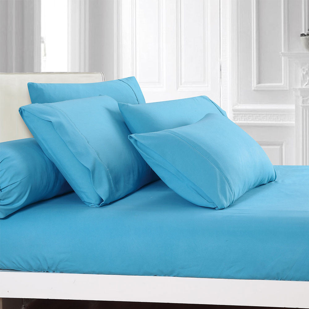 Microfine Blue Fitted Sheet