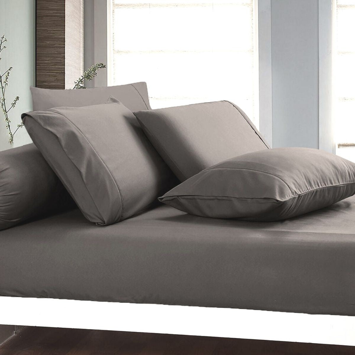 Microfine Grey Fitted Sheet