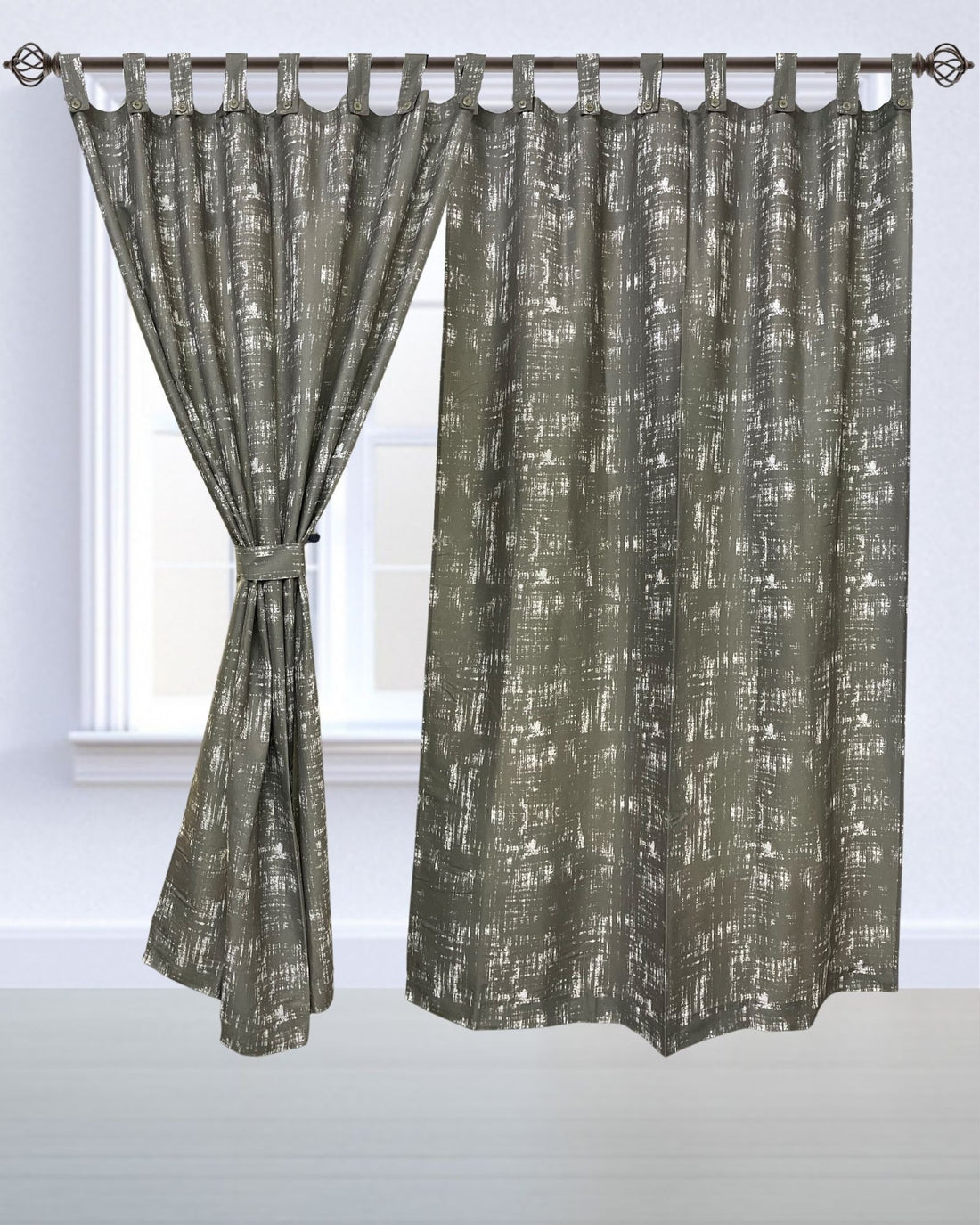 Rust Grey Curtains